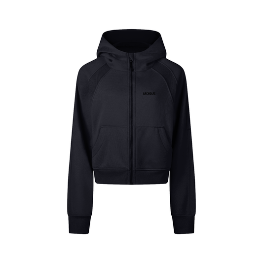 ArcWolfs Cropped Zip-Through Hoodie