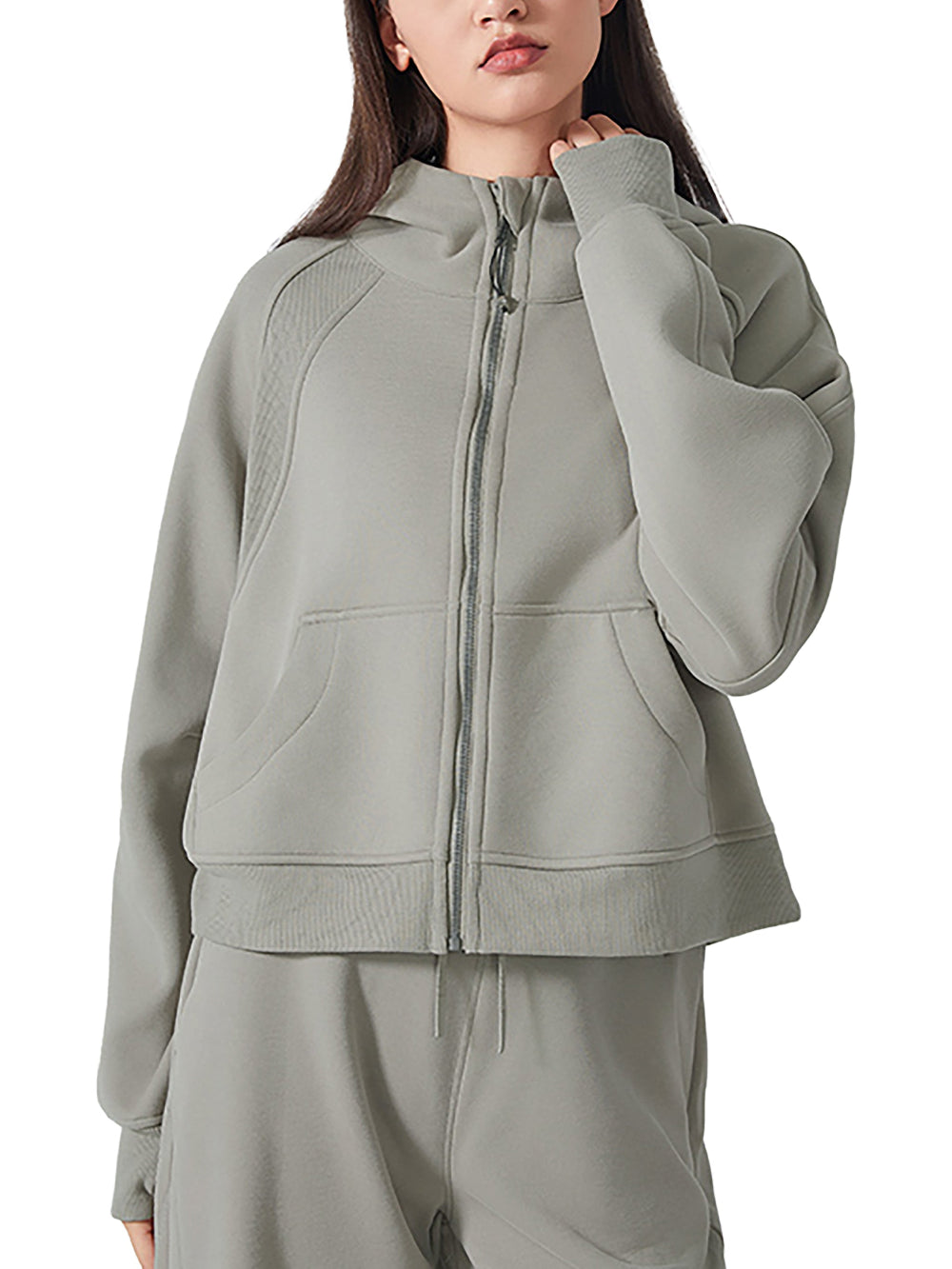 ArcWolfs Cropped Zip-Through Hoodie